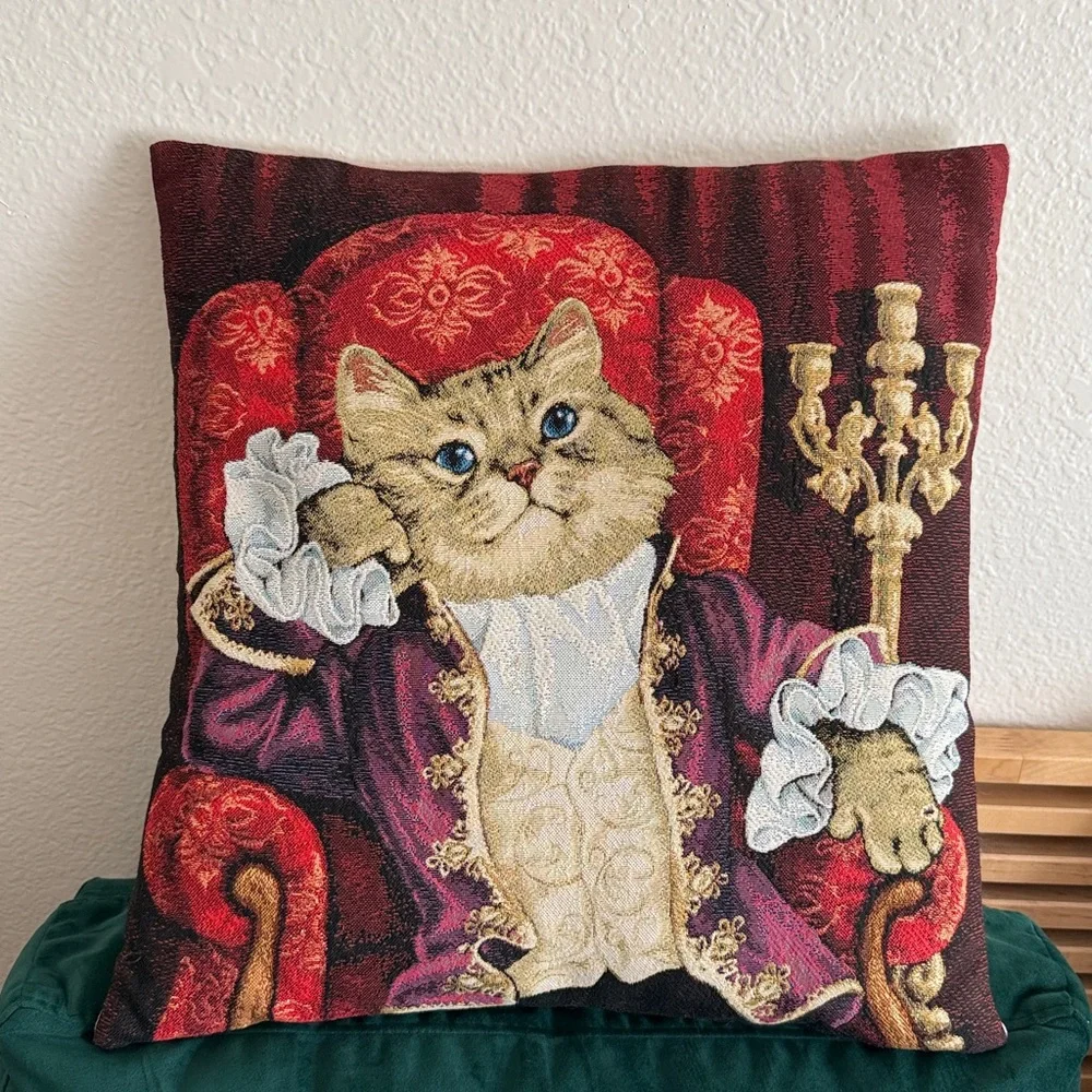 Decorative Pillowcases Set -3 “ Aristocrat Cat “